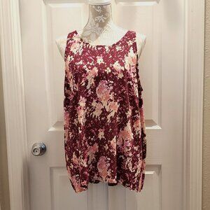 Old Navy Plus Size Floral Burgundy Plus Size Blouse